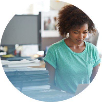 Woman sitting at desk