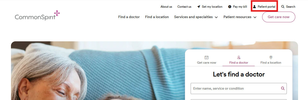 patient portal in red box