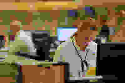 Woman doing work on computer