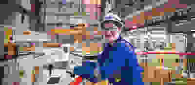 Women smiling in facility on cat walk