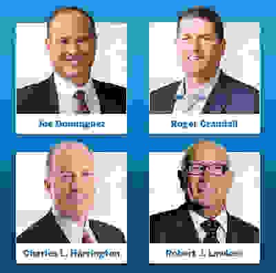 Headshots in 4-person grid showcasing Joe Domingquez, Roger Crandall, Charles L. Harrington and Robert J. Lawless