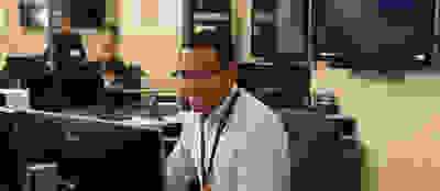 Man at a computer