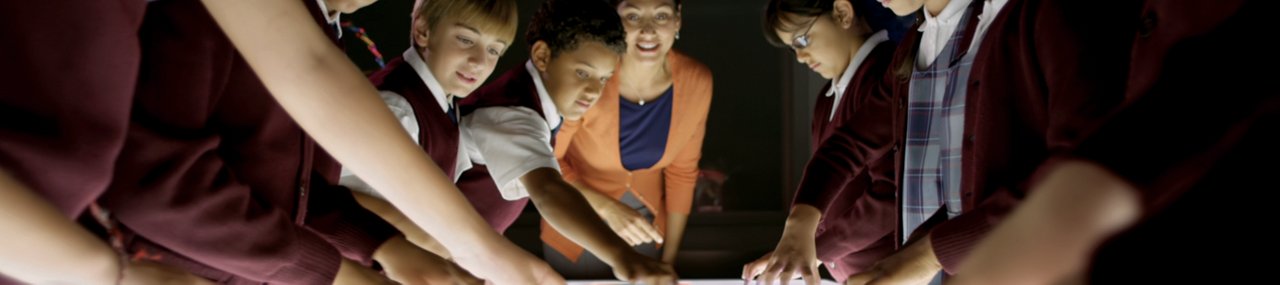 Teacher and children