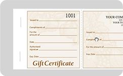 Customizable gift certificates