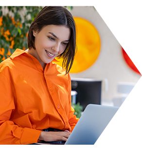 Woman using laptop