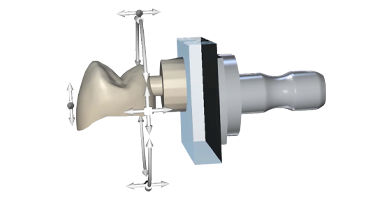  Digital design and milling of a CEREC Cercon 4D zirconia crown with multi-axis movement
