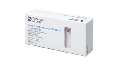 Product packaging and SmartLite Pro EndoActivator tip shown on a white background.