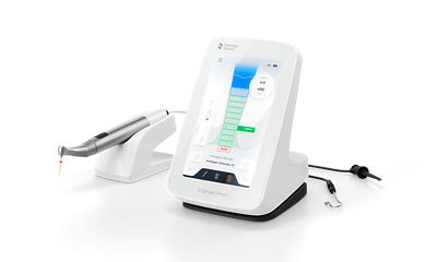 X-Smart Pro+ Endo motor with integrated apex locator shown, designed for precise endodontic file control.