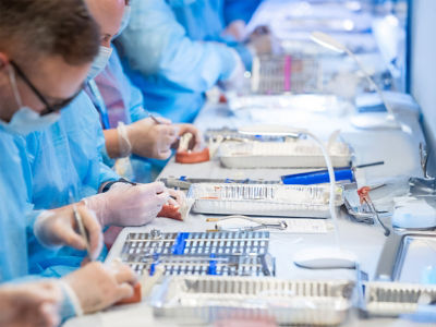 medical workshop with surgical tools