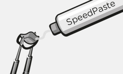 Applying CEREC SpeedPaste into a crown for fixation on the firing pin