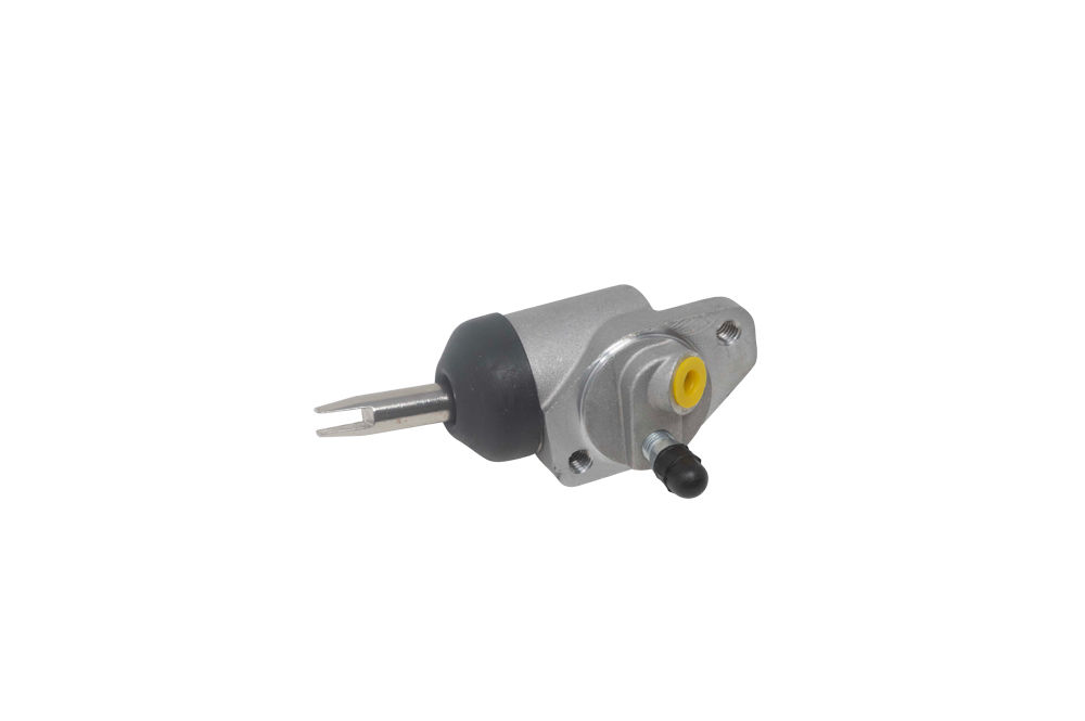 Dexter BP17-030 trailer hydraulic wheel cylinder with rubber boot and bleeder valve.