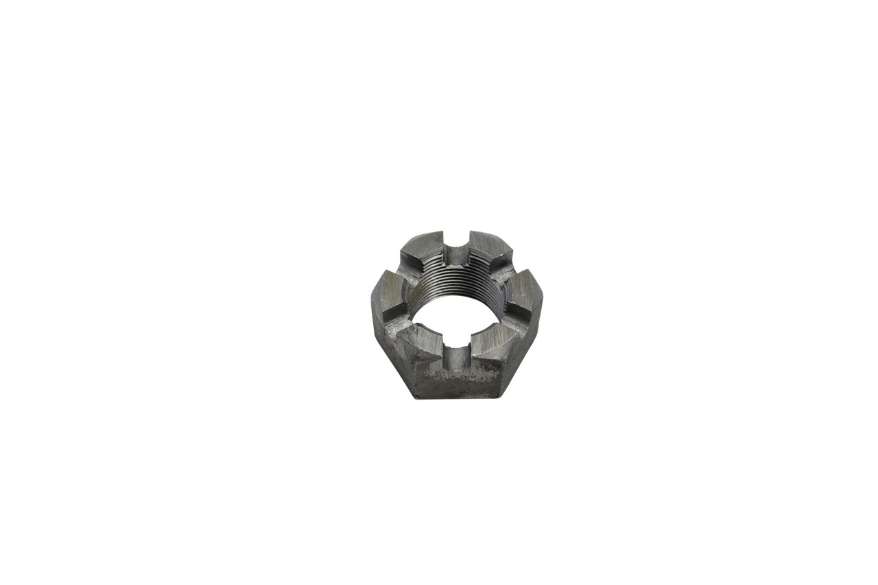 Nut, 1.5-12, Castleated, Spindle, 6 Slot,Plain