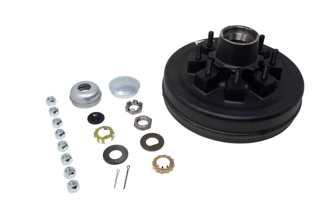 Dexter HD42866BX trailer hub and drum kit with studs, cap, nuts, washers, and pins