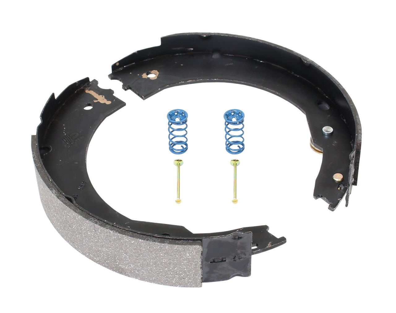 Dexter K71-675 trailer brake shoe set with return springs and hold-down pins for drum brakes