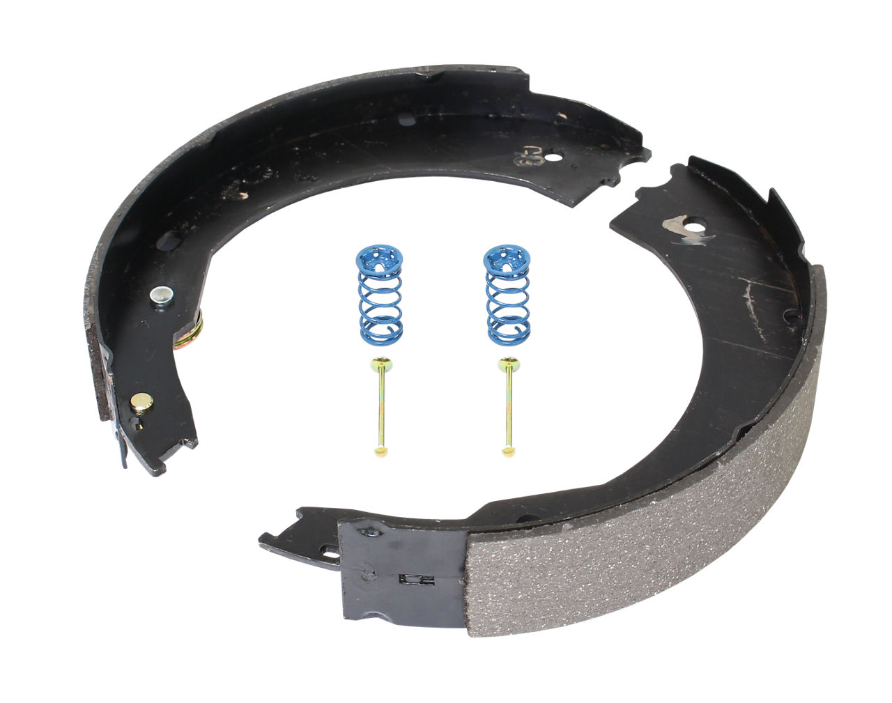 Dexter K71-676 trailer brake shoe set with return springs and hold-down pins for drum brakes