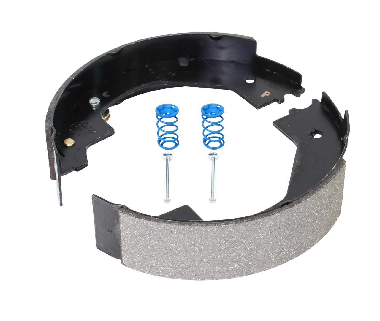 Dexter K71-682 trailer drum brake shoe set with hold-down springs and retaining pins