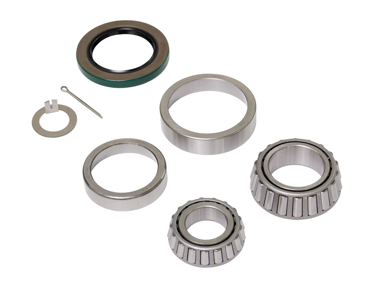 Dexter K71-720-00 trailer wheel bearing kit with tapered bearings, races, seal, pin