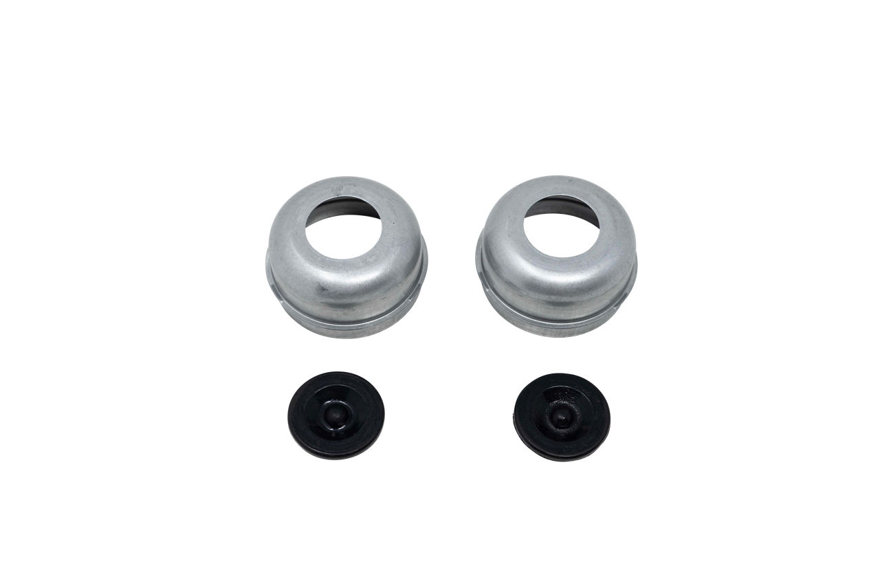 Dexter RG04-080 trailer hub dust caps for E-Z Lube axles, includes rubber plugs, pair of two.