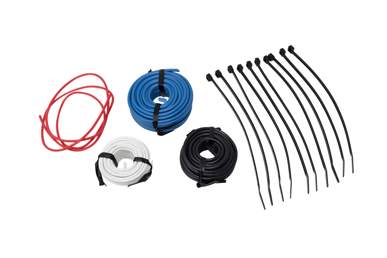 Dexter TA05-020 trailer brake wiring kit with color-coded wire coils and cable ties.