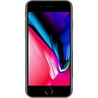Front view of iPhone 8 showing colorful screen background