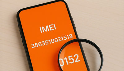 IMEI number on phone screen