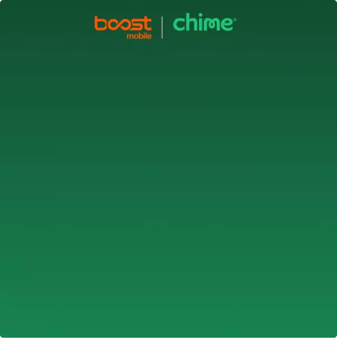 Boost and Chime Logo and Green Background