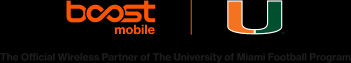Boost Mobile x University of Miami logo lockup