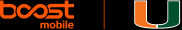 Boost Mobile x University of Miami logo lockup