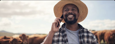 Man on phone with Unlimited Plan