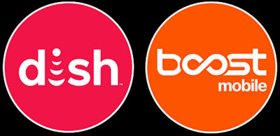 Dish and Boost Mobile logo lockup