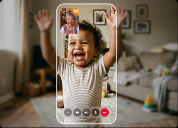baby on phone screen