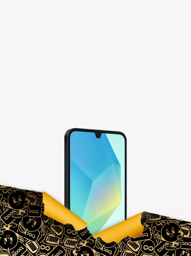Samsung Galaxy A16 5G with Boost Mobile Holiday Wrapping Paper