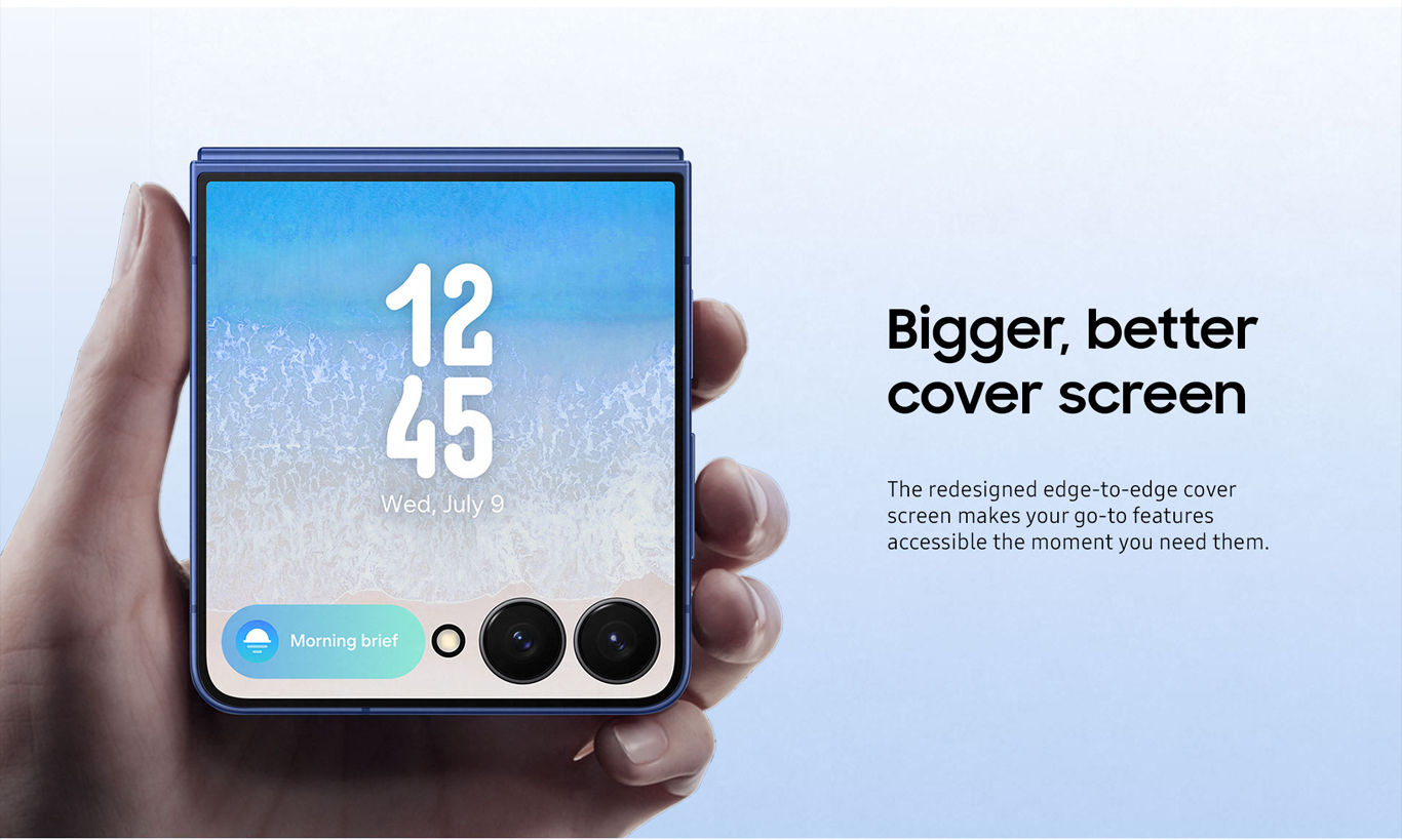 Galaxy Z Flip7, bigger, better cover screen