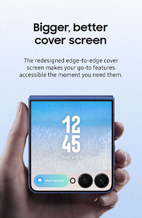Galaxy Z Flip7, bigger, better cover screen