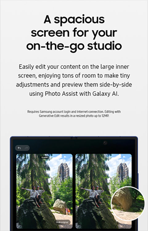 Galaxy Z Fold7, spacious screen