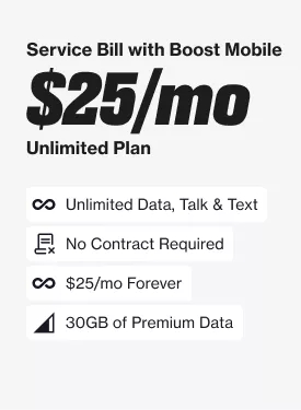 $25/mo Boost Service Bill 