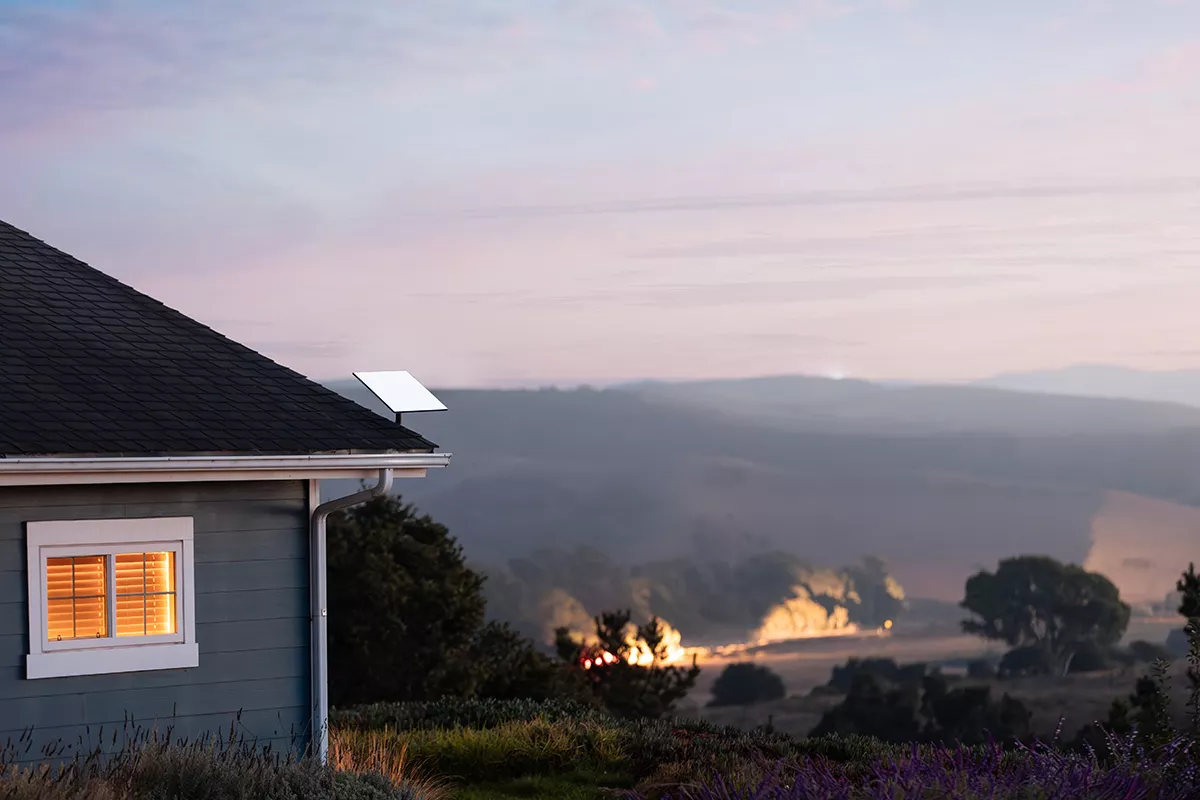 Starlink Internet on roof of home