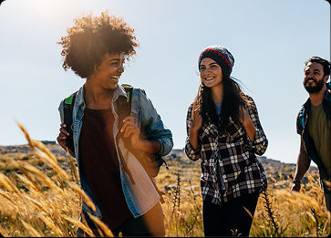 Friends going for a hike