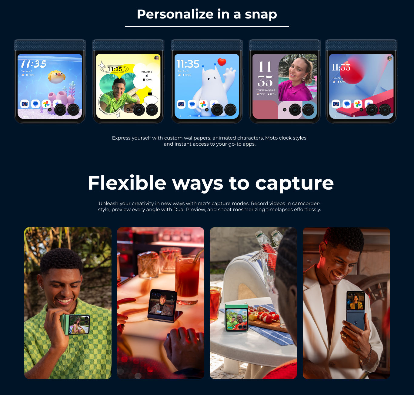 moto razr personalize in a snap