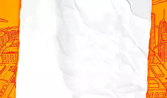 Grey background with orange skyline