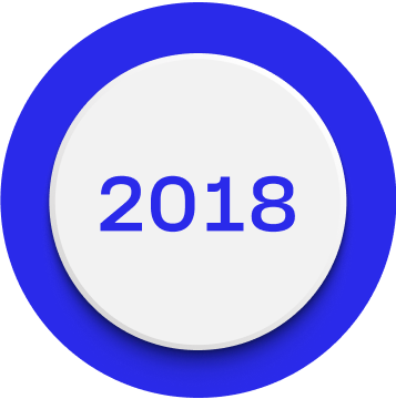 An icon representing 2018