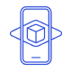 An icon representing augmented reality, with different shades representing a heads-up display.