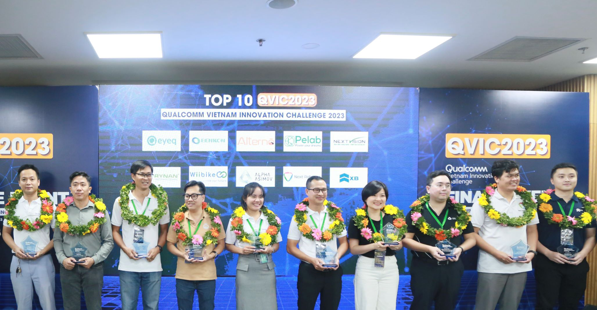 Ten startups from Vietnam show case their products and services at Qualcomm Vietnam Innovation Challenge 2023. 