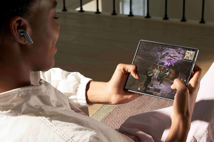 The Galaxy Z Fold6 has a jumbo 7.6-inch display, and is powered by Snapdragon 8 Gen 3 for Galaxy for the ultimate gaming experience.