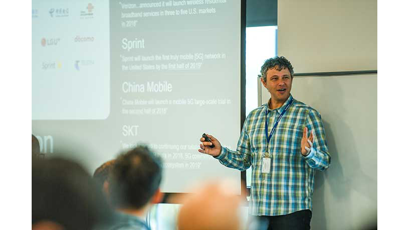 Qualcomm Technologies Senior VP and blog post author Alejandro Holcman addresses the audience at the 2018 TCN Summit.