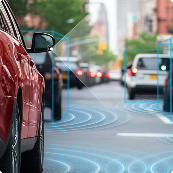 Automated vehicle sensing and analysis of surroundings in traffic conditions