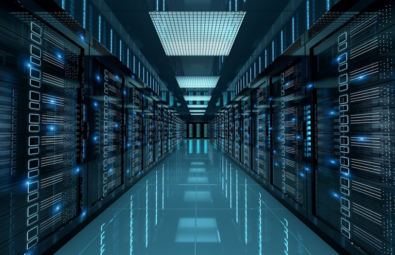 A server room where cloud artificial intelligence takes place.