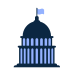 midnight and light blue government building