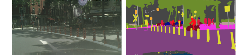 InverseForm applied for semantic segmentation, accurately classifying and precisely segmenting objects. Raw video obtained from Cityscapes Benchmark: https://www.cityscapes-dataset.com/.