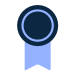 MIdnight and light blue colored badge